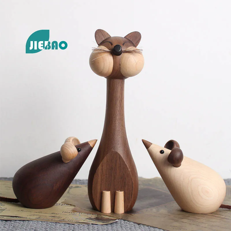 Wooden Decorations Cat And Mouse Room Ornaments For Men Gift For Boyfriend Girlfriend living Room For Home A Birthday Present