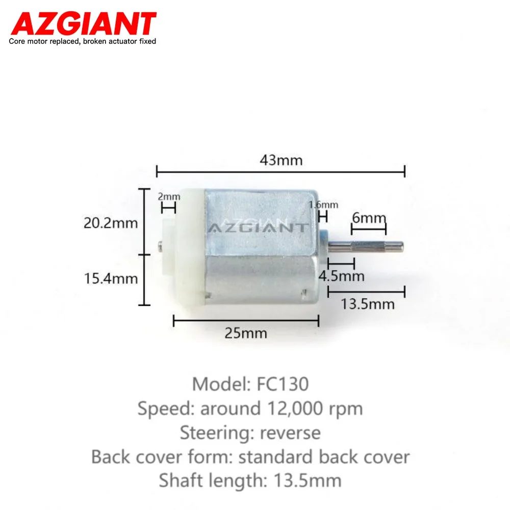 AZGIANT FC280 High-Speed Universal DC Motor 12V for Car Door Lock Direction Lock Trunk Lock Rearview Mirror Folding Module