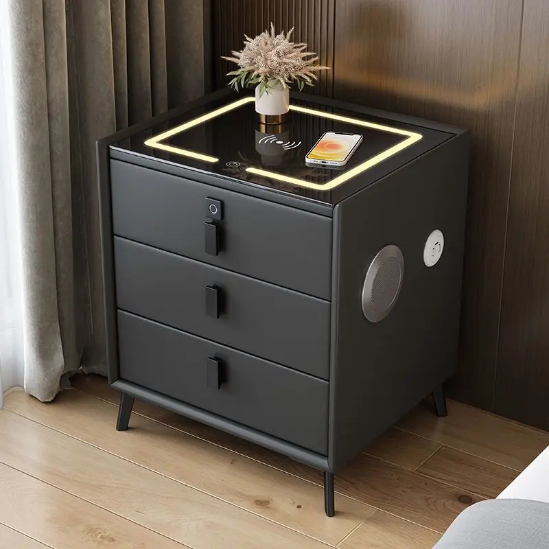 

Modern Hospital Wooden Lamp Night Stand Cabinet Nightstand Patient Table Luxury Smart Bedside Table