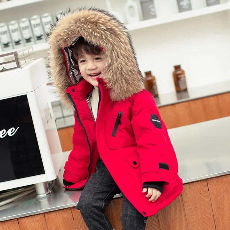 Winterwarme Daunenjacke für Kleinkinder, die laufen lernen, mit Kapuze, Jungen- und Mädchenbekleidung, Outdoor-Jacke mit dickem Wollkragen – Detail 21
