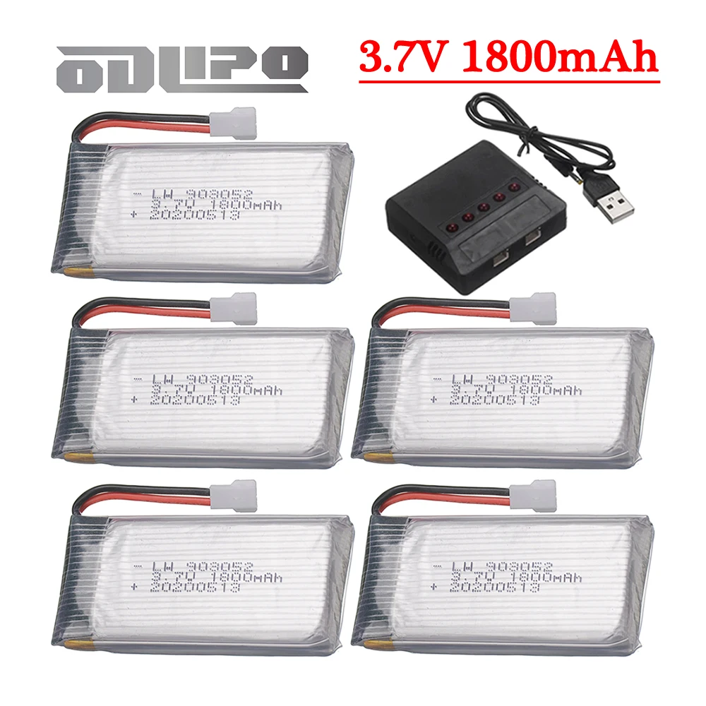 3.7V 1800mAh Lipo Battery/charger for KY601S SYMA X5 X5S X5C X5SC X5SH X5SW X5UW X5HW M18 HQ898 Drone Helicopter Battery Parts