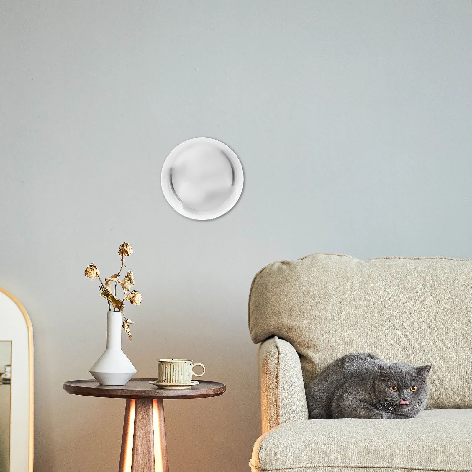 120Mm Mirror Polished Outdoor Hollow Stainless Steel Hemisphere Decorative Garden Sphere Reflective Dome Wall Mounted Gazing