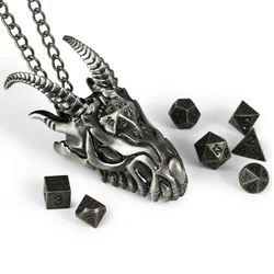 7 Stuks Dnd Mini Dobbelstenen Set Met Draak Ketting Dobbelsteen Geval Veelvlak Metalen Dobbelstenen Voor Rpg, Mtg, Tafelspel, Bordspellen Dobbelstenen Set