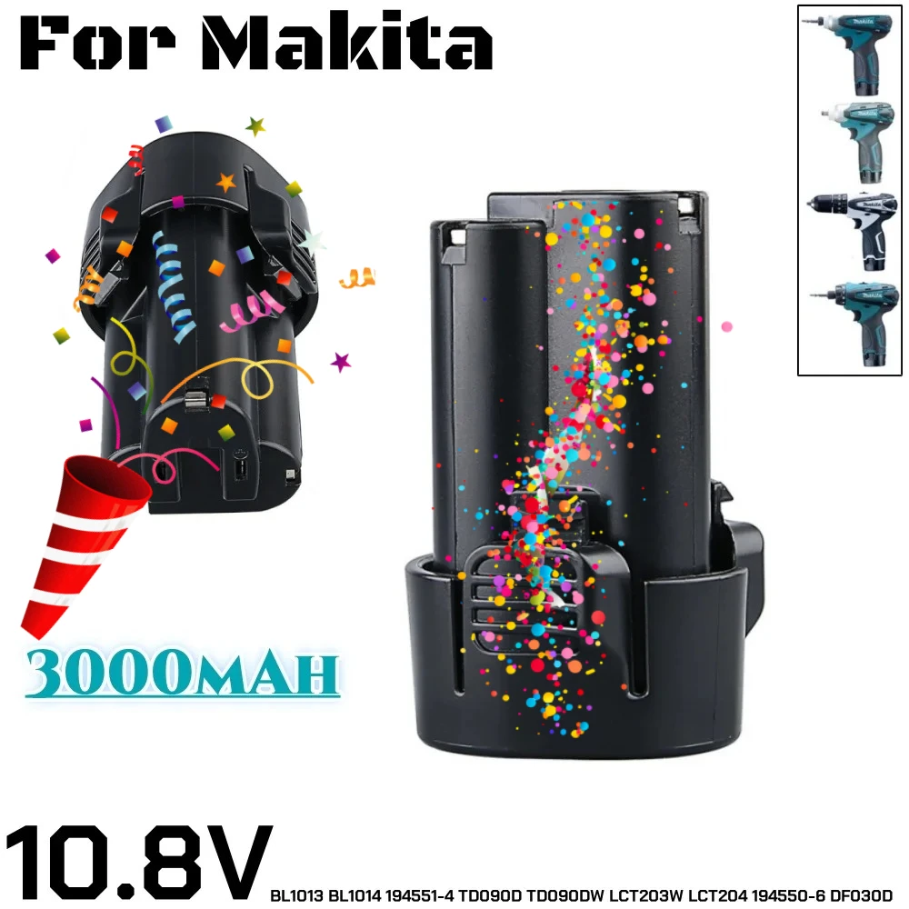 

Литий-ионный аккумулятор 10.8V 3.0AH LCT203W 194550-6 194551-4 195332-9 DF030 для Makita BL1013 BL1014 BL1013BL1014
