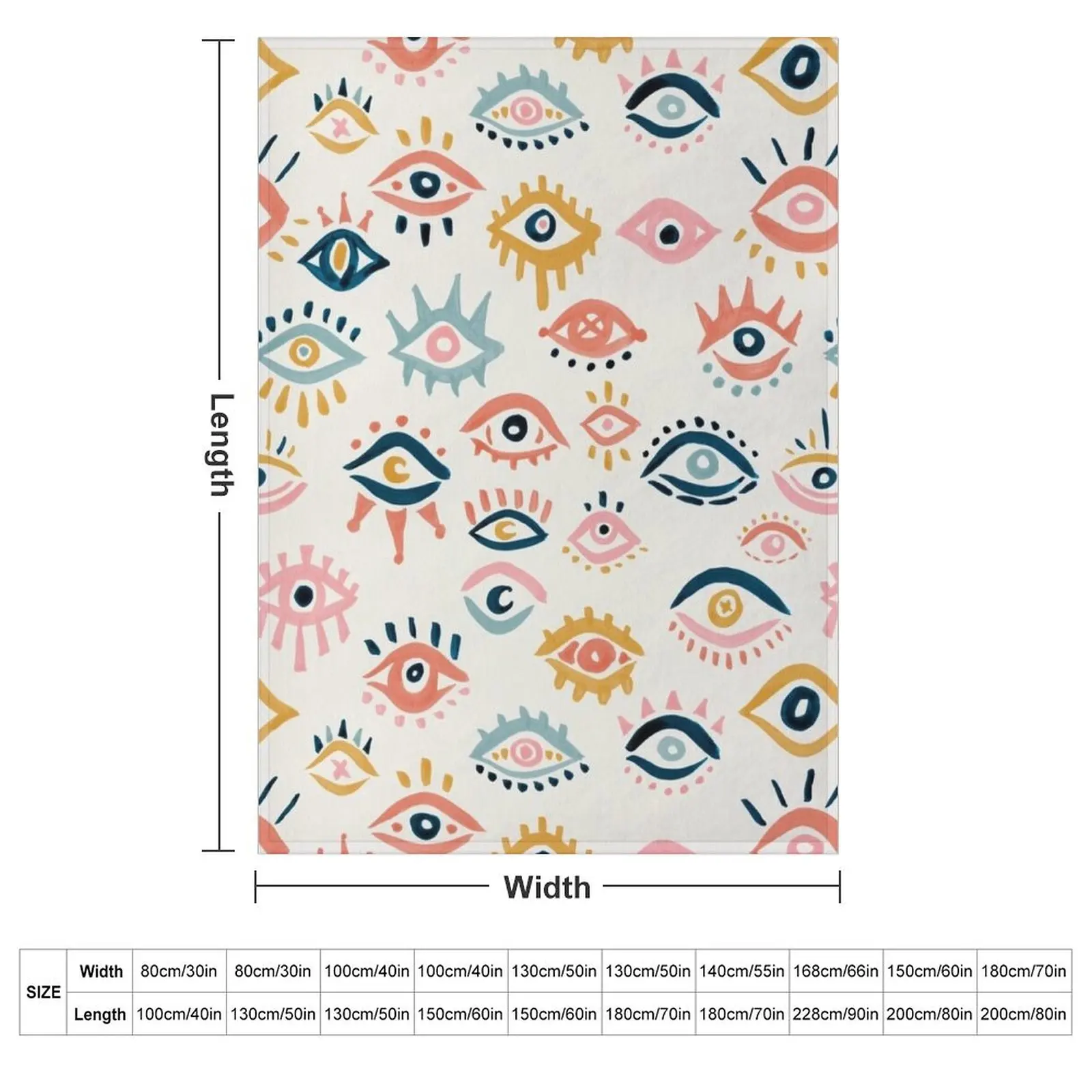 Mystic Eyes a?? Primary Palette Throw Blanket Kid'S Soft Plush Plaid Single Blankets For Sofas Summer Blankets