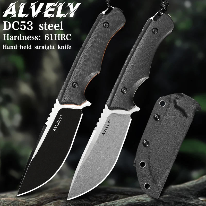 

Стальной нож с фиксированным лезвием DC53, мужской нож с фиксированным лезвием для охоты на открытом воздухе, подходит для тактических ножей в джунглях, кемпинга и EDC