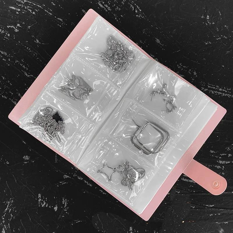 120 Grid Transparent Jewelry Storage Bag Dustproof Storage Book Necklace Earring Ring Portable Travel Jewelry Organizer Booklet