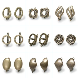 1 Pair Big Antique Bronze Earring Hook Clasps Brass Metal Ear Wire Hooks Jewelry Making Supplies DIY Earring Making Accessories
