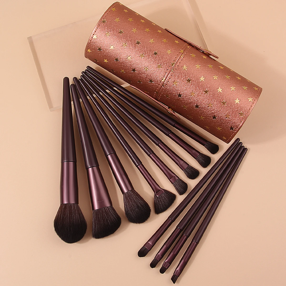 Essentieel voor beginners! Makeup Bucket Make-upborstelset van 12 make-up, oogschaduw met zachte basis en alles-in-één gezichtsborstels