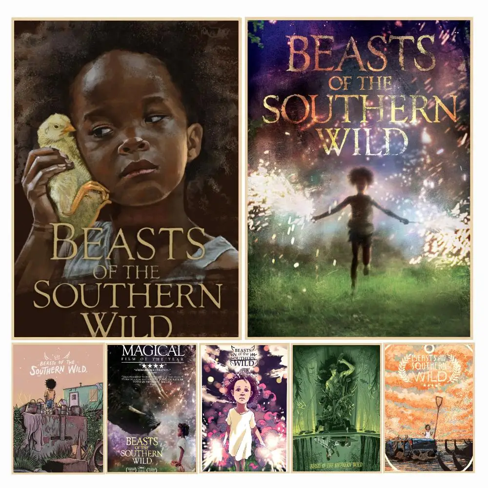 classic movie B-Beasts of the Southern Wild-D Poster Decorative Wall Art Sticker for Cafe Office Bedroom and Living Room