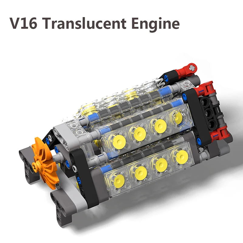 MOC V16 Engine Building Block Six Speed Transmission Engine Motor Model