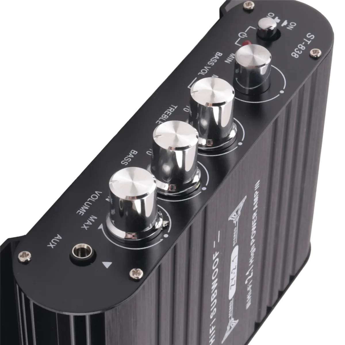 A51I -838 HIFI Amplifier 2.1 Channel Car MP3 Mini Amp AUX Input High and Low Bass Adjustment Super Bass 20Wx2+40W Amplifier