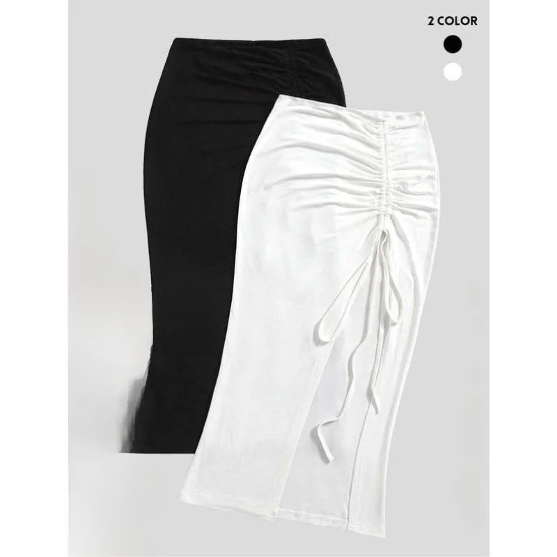 

Comfortable Women's Midi Skirt with Slit And Pleats Cross-Border New Sle Casual Sport Suit Seven-Quarter Sve Autumn