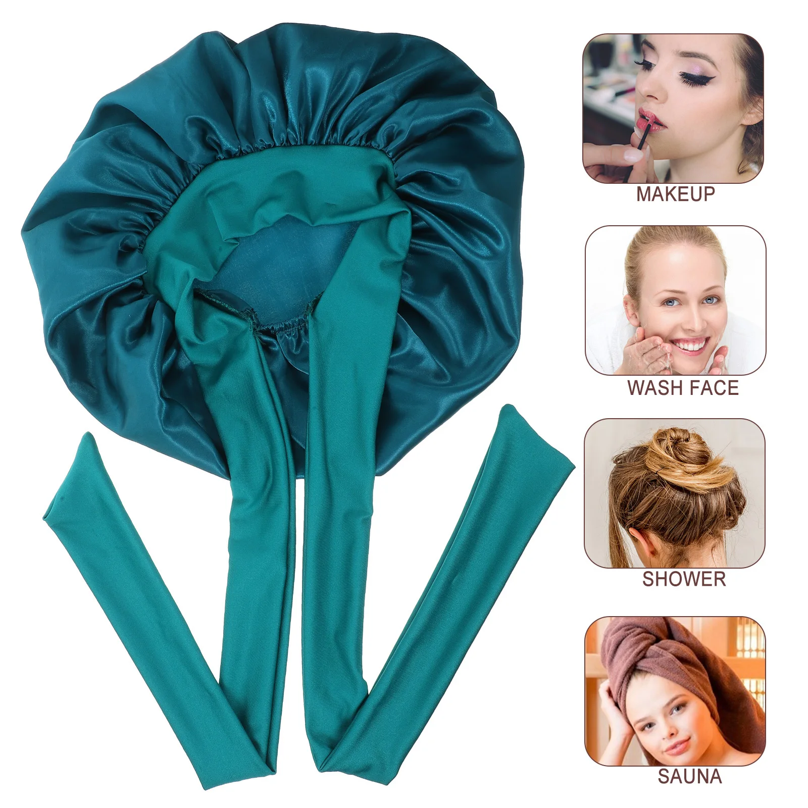 Touca de dormir de cor sólida vibratória e fresca com design de laço versátil para dormir maquiagem uso capô para cabelos cacheados dormir