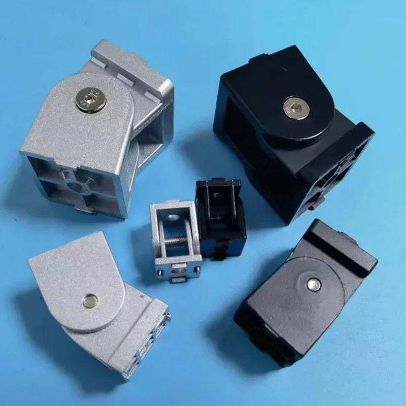 4PC Right Angle Flexible Pivot Joint Connector, Living Hinge Fitting, Aluminum Profile, 2020, 3030, 4040
