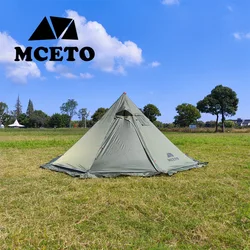 3 Person Lightweight Tipi Hot Tent with Fire Retardant Flue Pipes Window Teepee Tents for Family Team Outdoor Backpacking