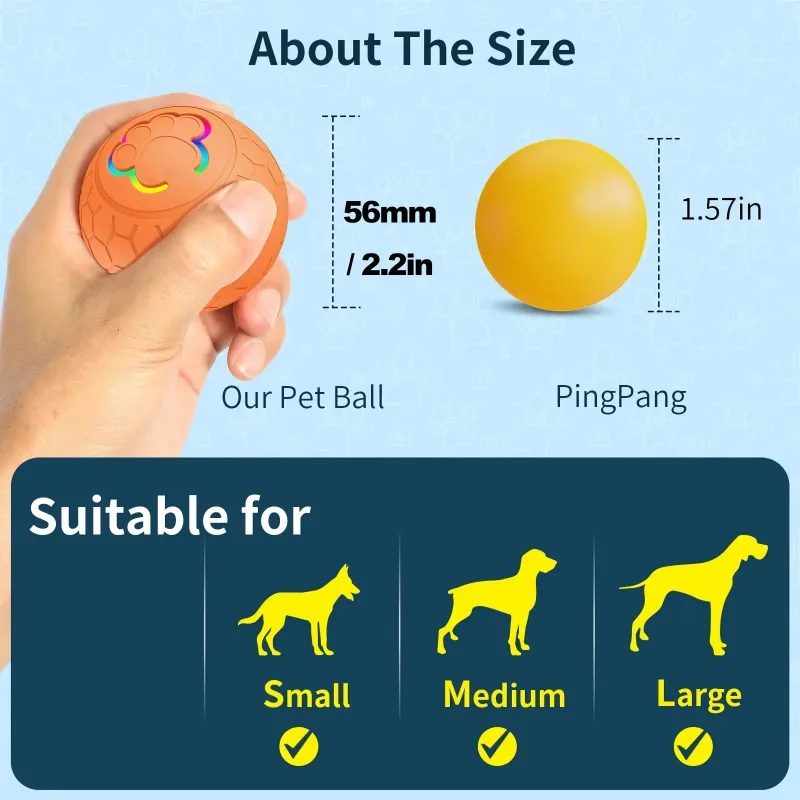 Xiaomi-pelota de juguete inteligente para perros, pelota de juguete interactiva electrónica para mascotas, USB, bola de juguete rodante que rebota automática, luces RGB, producto para gatos
