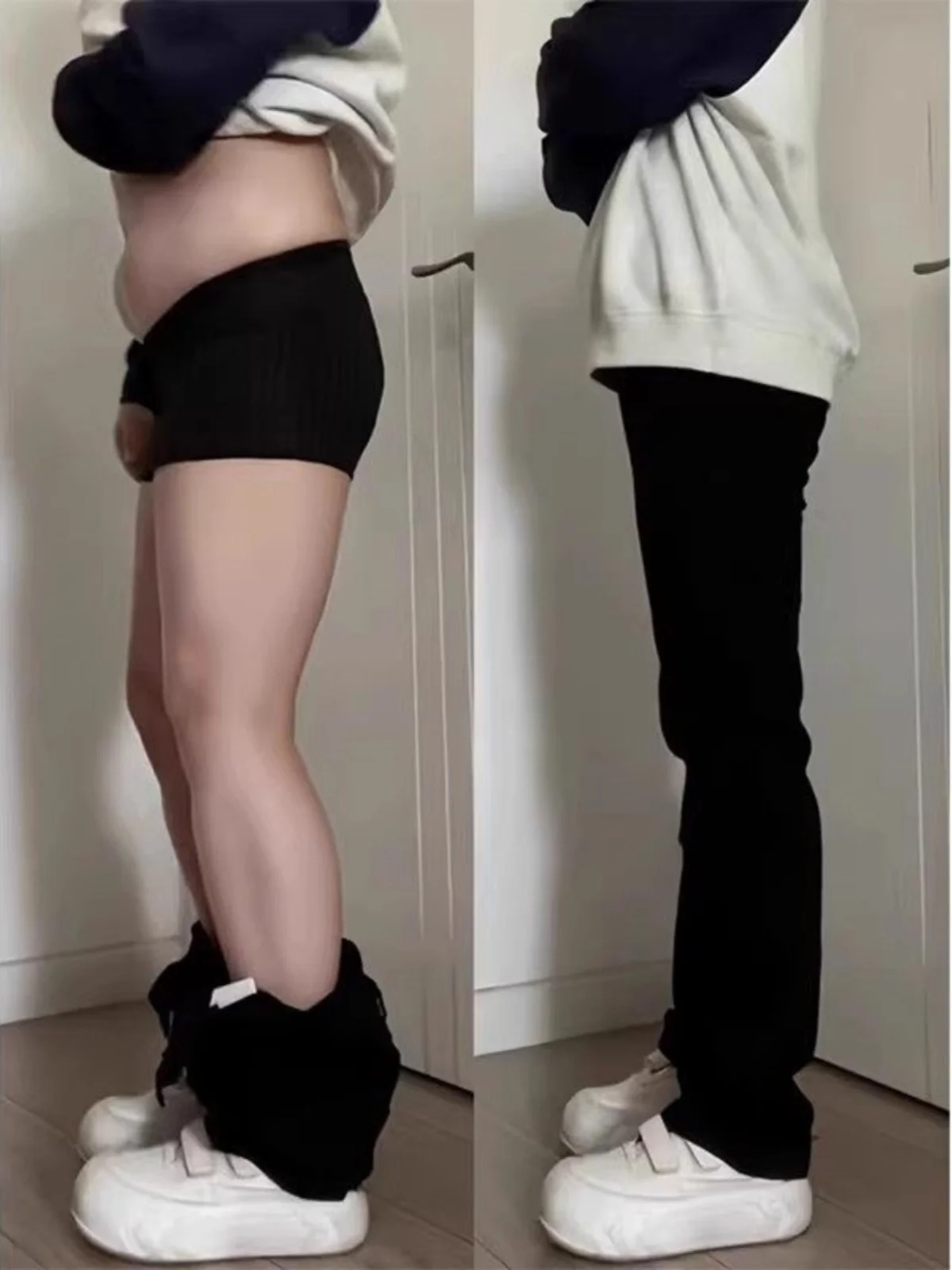 

Мужские джинсы прямого кроя с высокой талией, облегающие, эластичные, комфортные, больших размеров, из чистого денима, для весны и осени