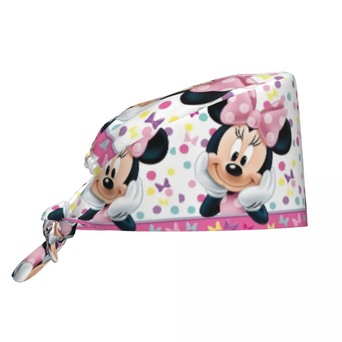 

Custom Minnie Mouse Breathable Nursing Work Cap Surgical Scrub Cap Unisex Nurse Medical Cap Work Scrubs Hat for Medical Surgical