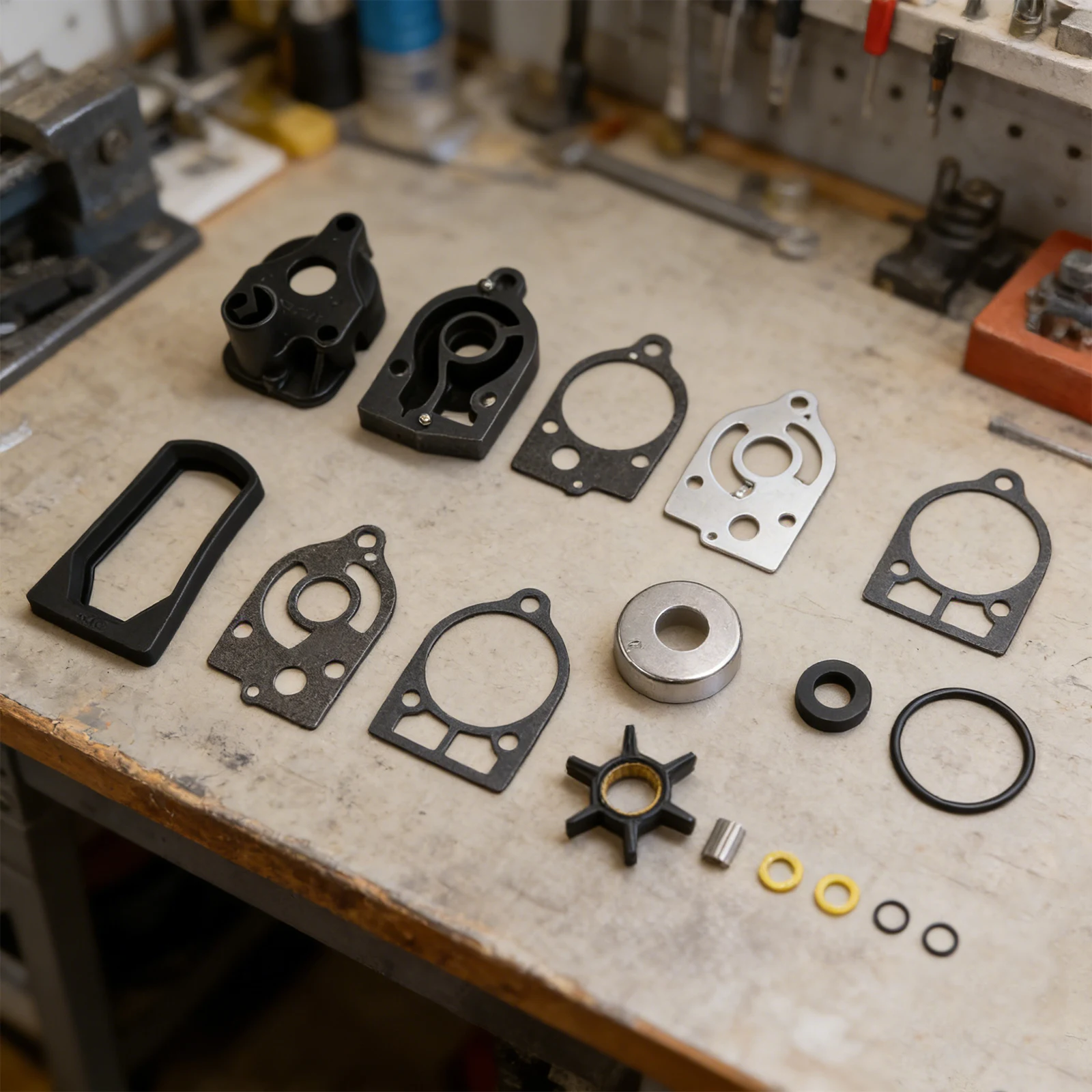 Marine Maintenance Impeller Repair Kit for Direct Fit Replacement Pre-assembled Components Flexible Rubber Impeller