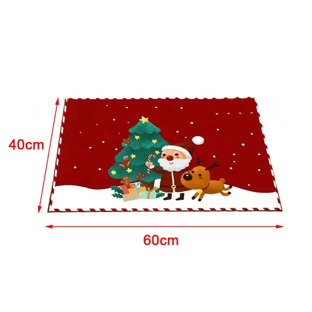 크리스탈 벨벳 크리스마스 매트, 미끄럼 방지 산타 클로스 크리스마스 도어 매트, 프린트 플로어 매트, 복도 발코니, 신제품