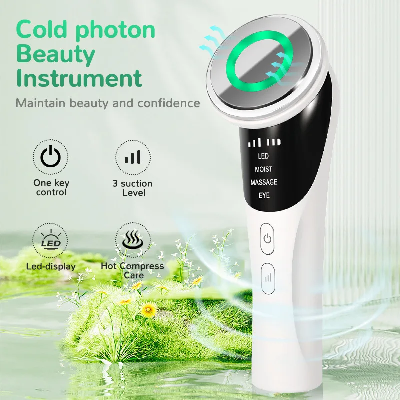 

Digital Display New Portable Rechargeable Home Introducer Facial Massage Hot Compress Introduction Photon Skin Rejuvenation