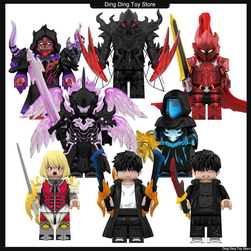 

Аниме Solo Leveling Cheng Xiaoyu Blocks Наборы фигурок Сферические шарнирные руки, уникальное оружие, очень подробное, аниме-игрушки