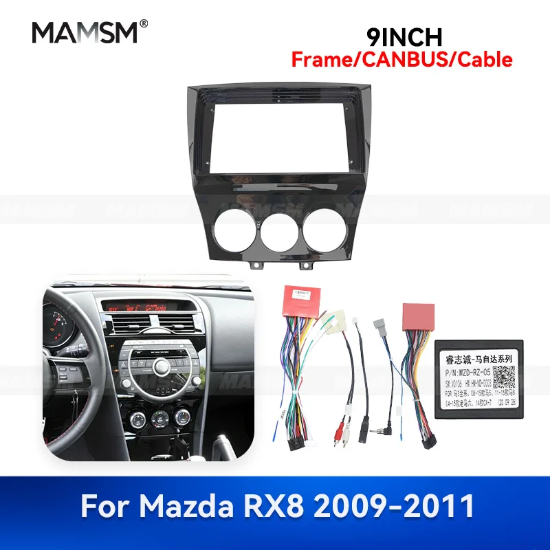 

MAMSM 9-дюймовый автомобильный радиоприемник для Mazda RX8 2009-2011 гг., панель приборной панели, монтажный плеер, аксессуары для экрана, комплект жгутов проводов canbus