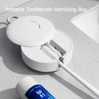 Portable Smart Toothbrush Sterilizer Case Ultraviolet Disinfection Business Travel Toothbrush Sterilizing Box Type-C Charging