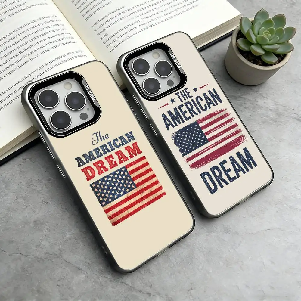 

The Culture of the American Flag Phone Case For iPhone 17,16,15,14,13,12,11 Plus,Pro Max,XS,Colorful Silver Black Cover