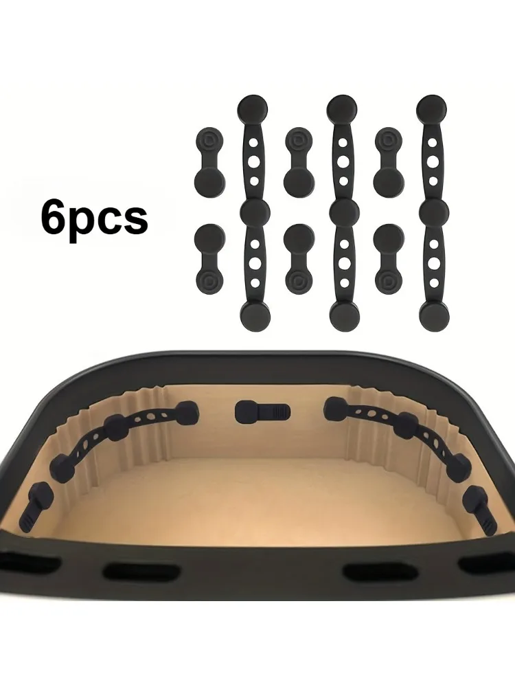 6 Stück/2 Sets magnetische Silikonschnallen für Heißluftfritteusen – antihaftbeschichtete Parch-Clips, magnetische Befestigungselemente, kompatibel mit/Luftfritteusenöfen