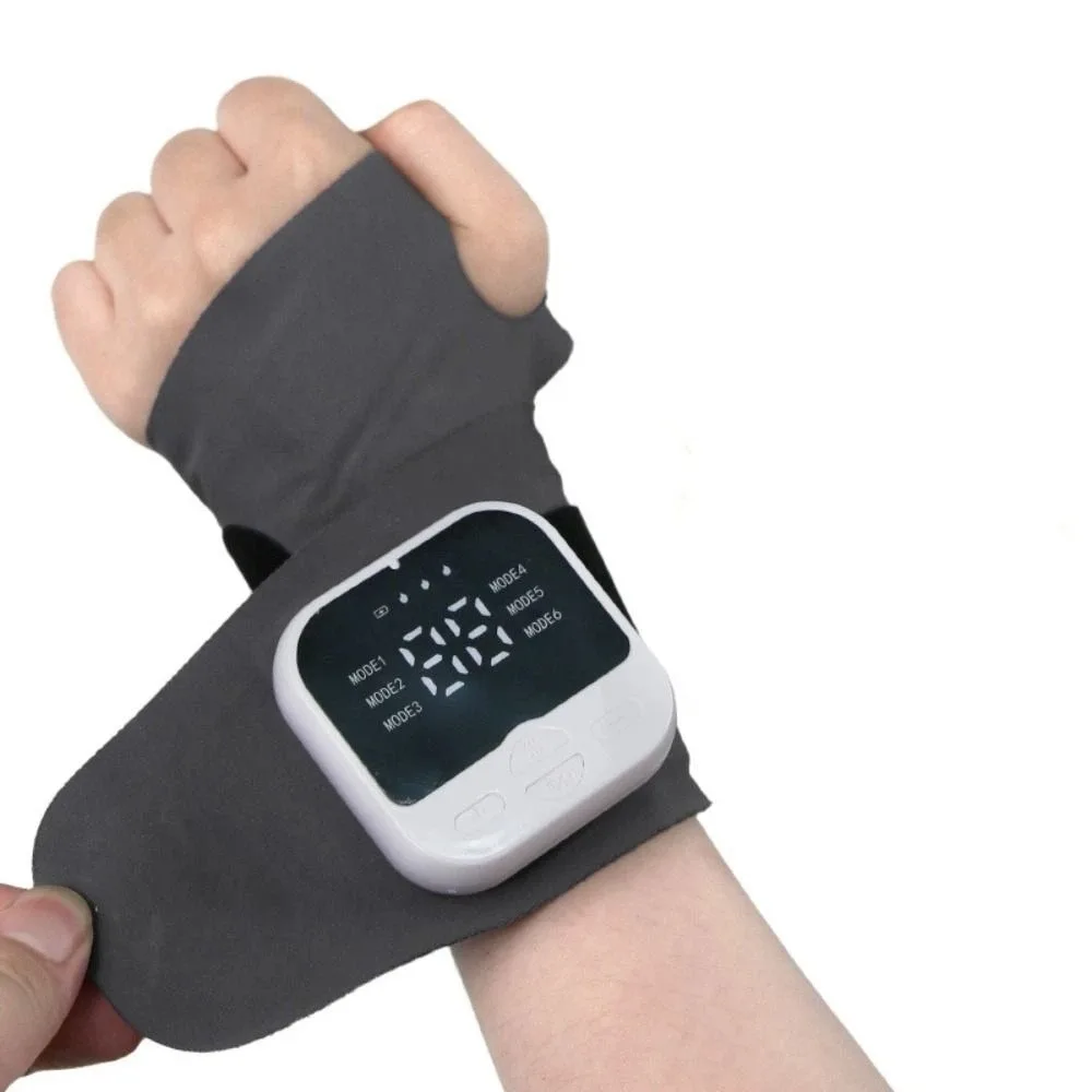 Cordless Rechargeable Wrist Massager 29 Levels Vibration Massage Hand Massage Protector Adjustable Strap 10 Modes