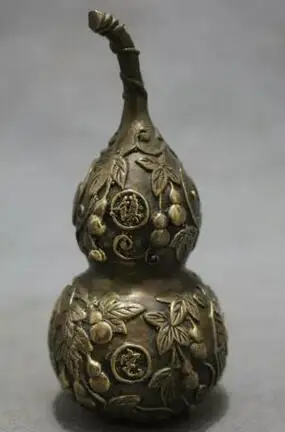 antique excellent Bronze FengShui Exorcise 8 Diagrams Gourd Cucurbit Statue