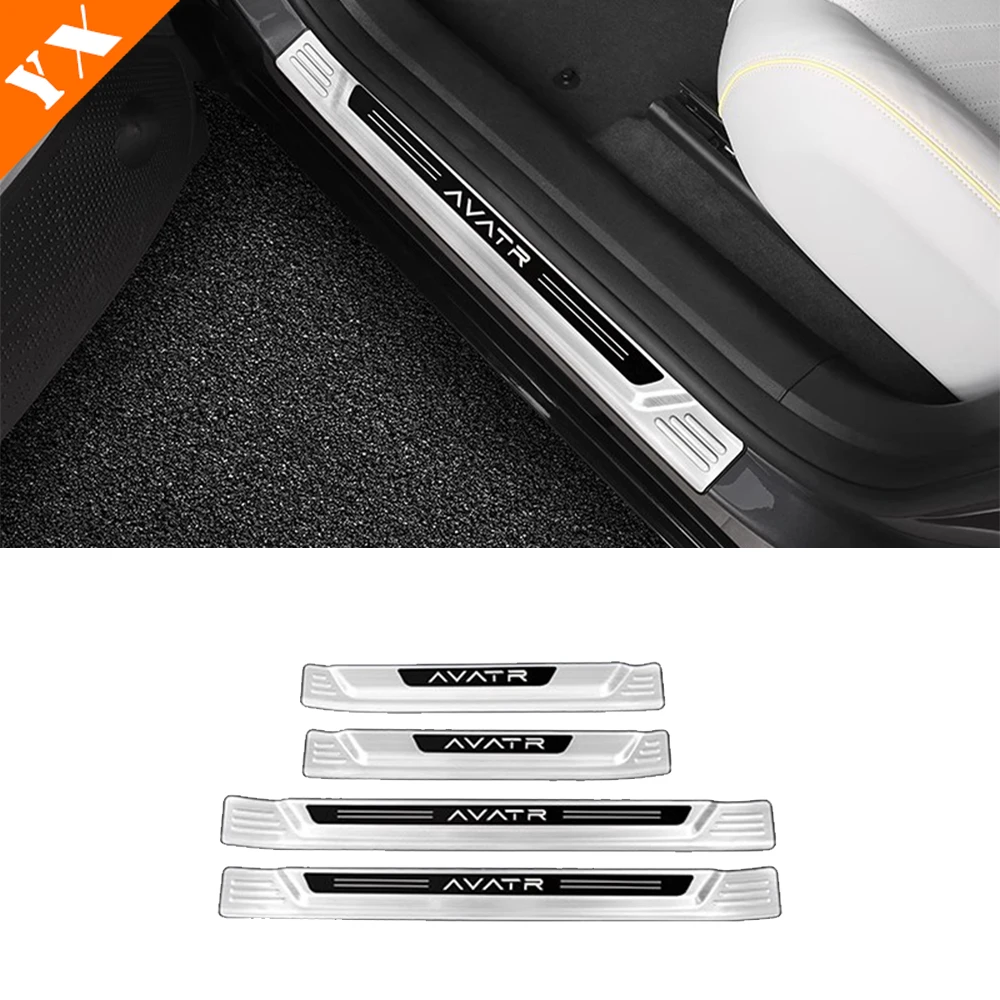 

For Changan AVATAR 11 2022-2024 Exterior Accessories Auto Stainless Interior Door Sill Scuff Plate Welcome Pedal Cover Sticker