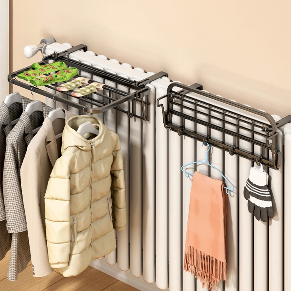 1 Pcs Towel Rail Hanging 35cm Cloth Hanger Storage Holder For Heating Radiator Radiator Drying Rack Home Accessories
