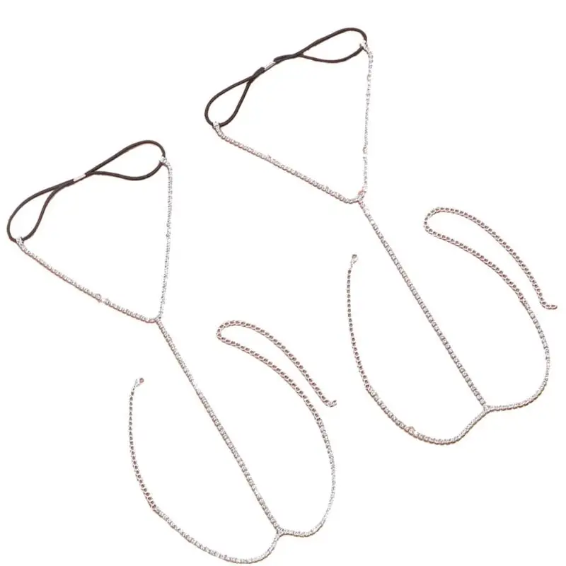 

39BB Ethnic Elastic Leg Chain Beach Tassels Multilayer Thigh Chain Body Jewelry Gift