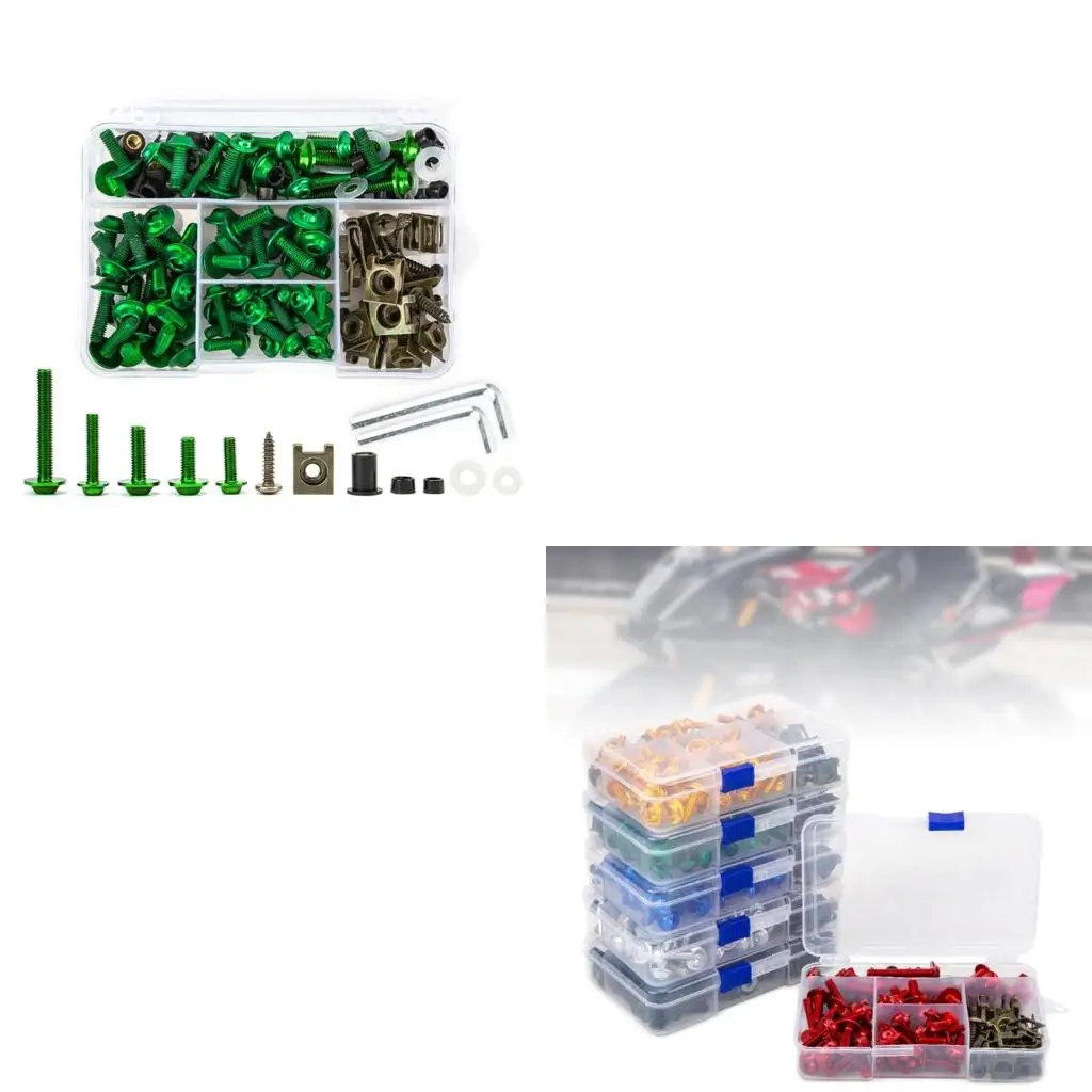 177Pcs Complete Fairing Bolts Screw for Motorcycle Windscreen Windshield Screws Fairing Bolt Nut Bodywork