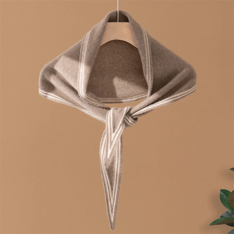 جديد المرأة مثلث الكشمير وشاح 100% الماعز الكشمير شال متماسكة ربيع الخريف الشتاء الأساسية لينة مريح شالات الكشمير