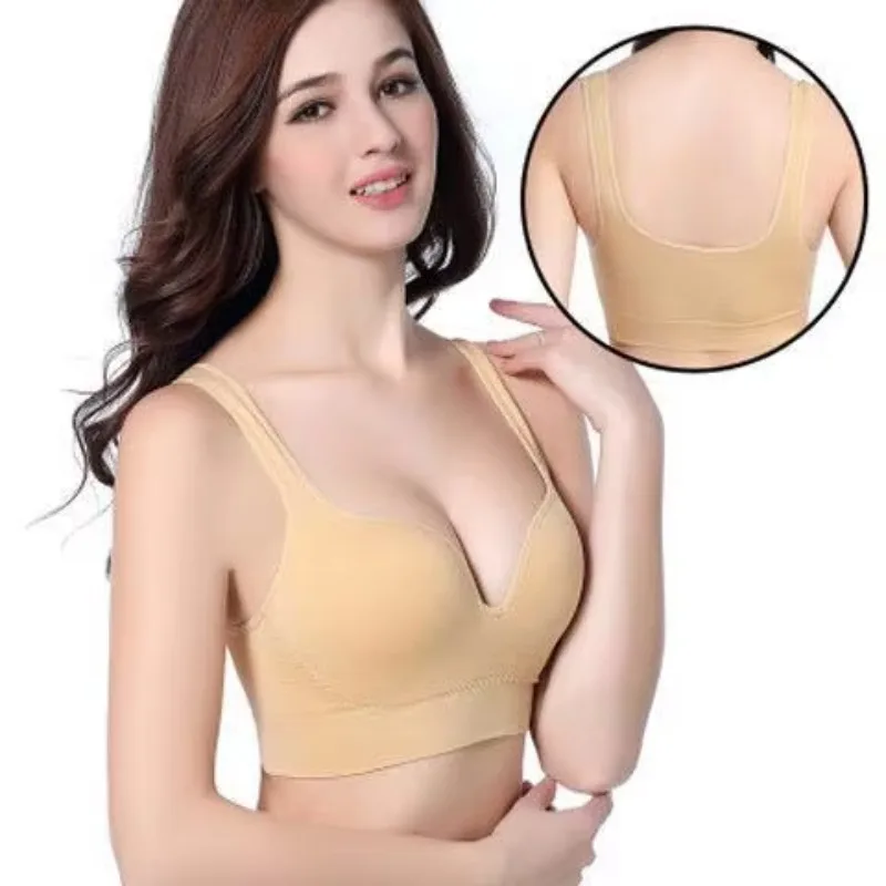 Plus Size Bras For Women Underwear Bra Without Underwire Bones Seamless Push Up Bra Tops Bralette Brassiere Wireless Sports Vest
