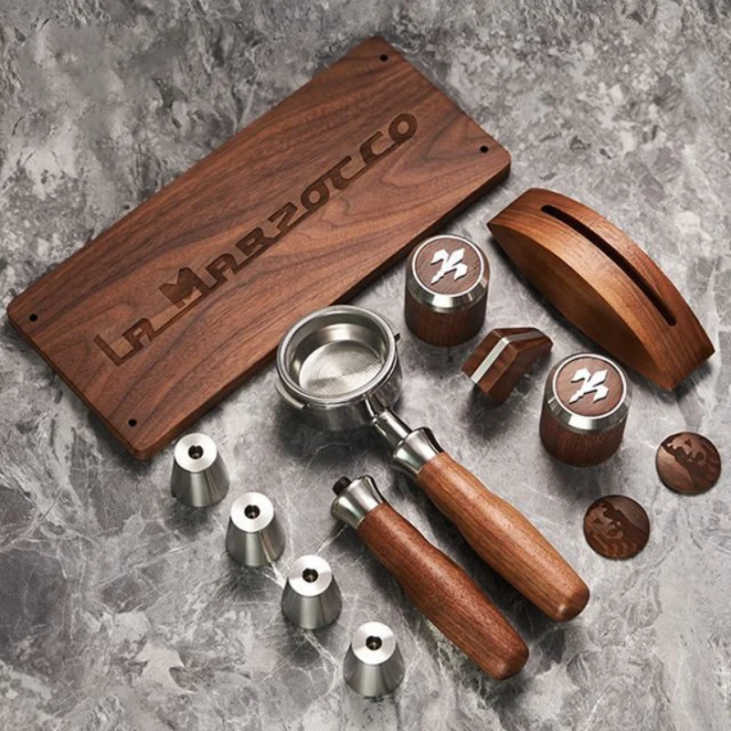 Spicy Ma Coffee Maker Handle Accessories Solid Wood Kit La Marzocco MINI Metal Edge Walnut 12-piece Set