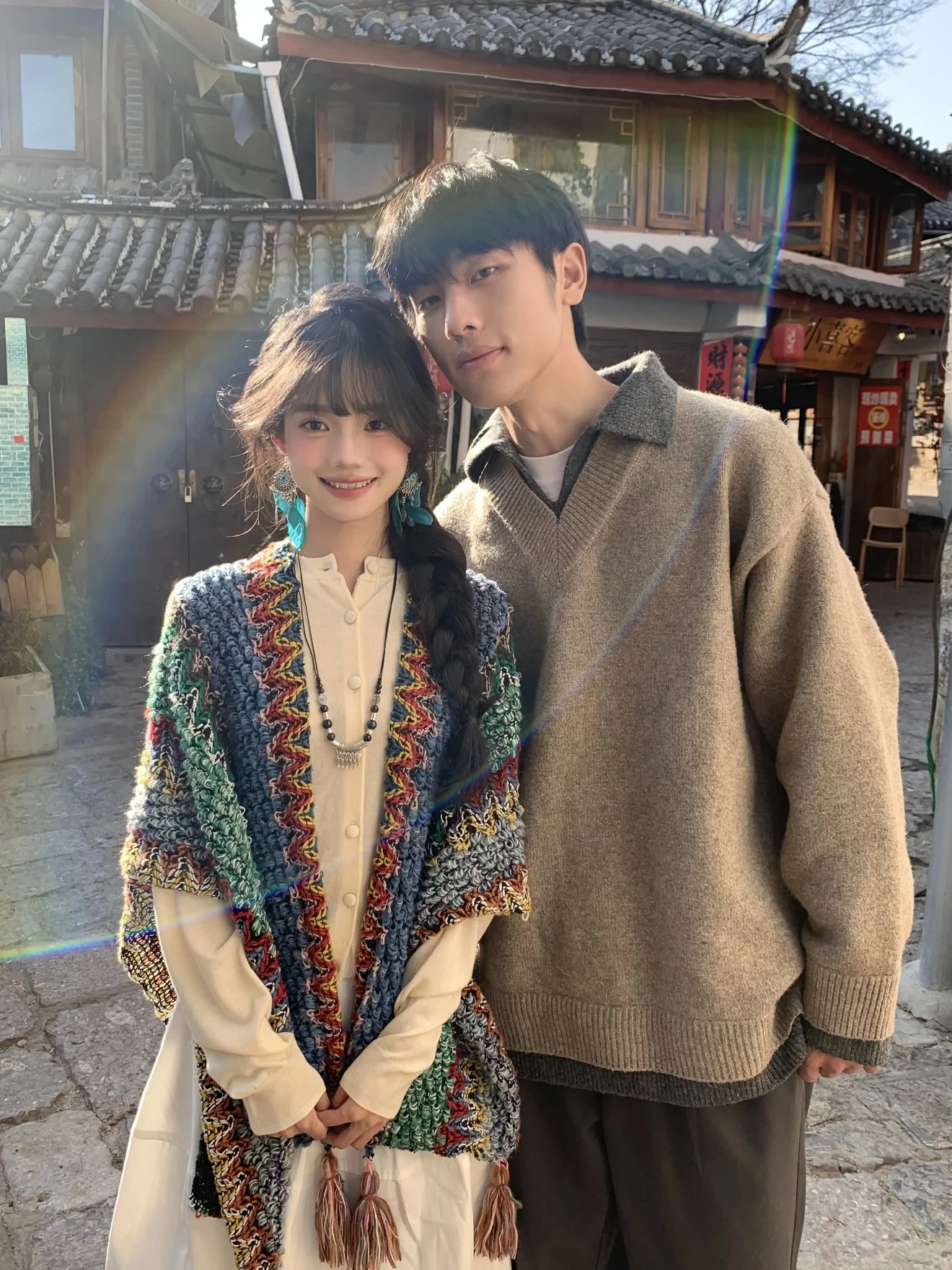 الأمريكية الرجعية اللون بلو تريكو الرجال الخريف الشتاء كسول Sle فضفاض عادية تنوعا V-ne المال القديم محبوك سترة #1