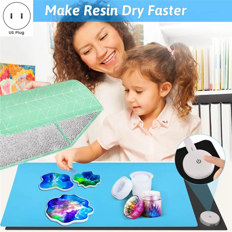 Large Resin Heating Pad With Lid And Timer, 4-Hour Auto Shut-Off For DIY Resin Projects US Plug-[Qahk]