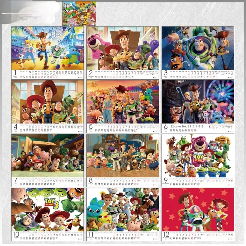 Miniso Toy Story Buzz Lightyear Woody Sheriff Disney Peripherals 2025 6-Inch Vertical Version 8-Inch Desk Calendar Desktop