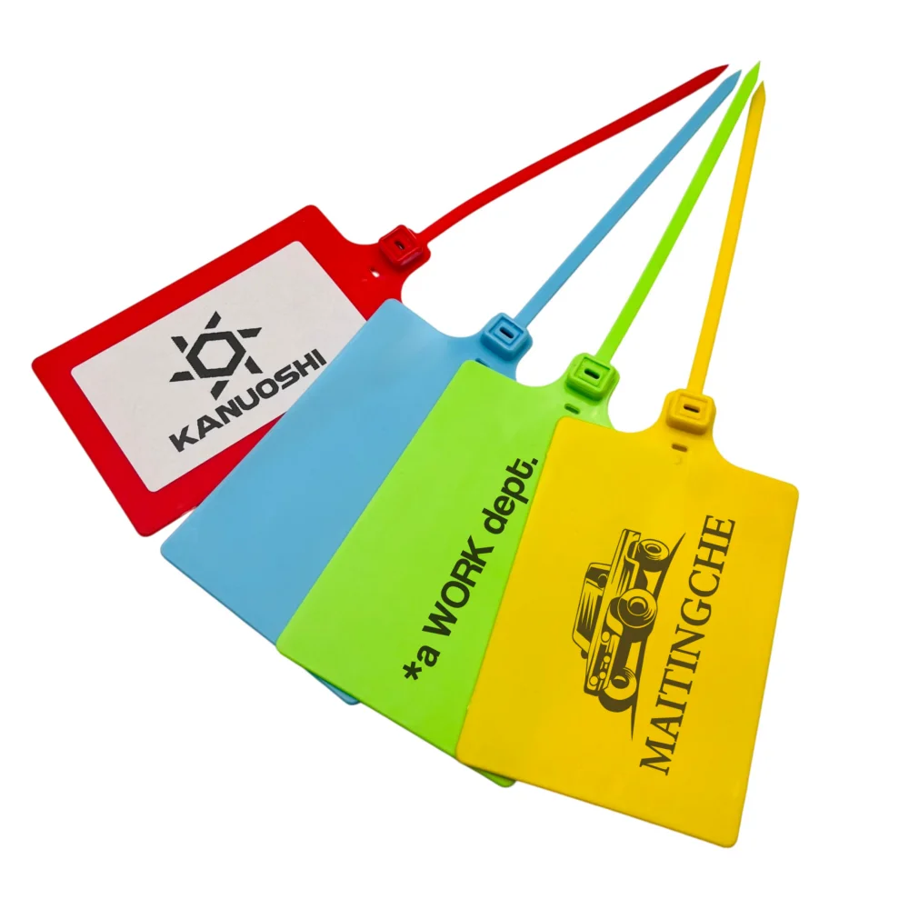 50Pcs Plastic Blank Hang Tags, Disposable Security Seal Big Plate for Logistics Trunk Express Delivery, Size 70×100mm