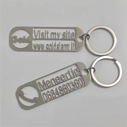 Llavero personalizado con nombre y letras para hombre y mujer, accesorio único para teléfono móvil, número de puerta, dirección y empresa, regalos