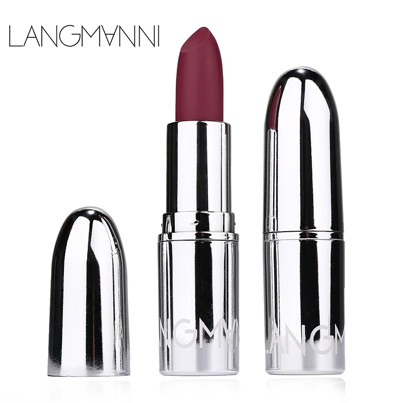 Langmani Silver Tube Matte Lipstick Non Staying Cup Makeup Lipstick 8 colors available