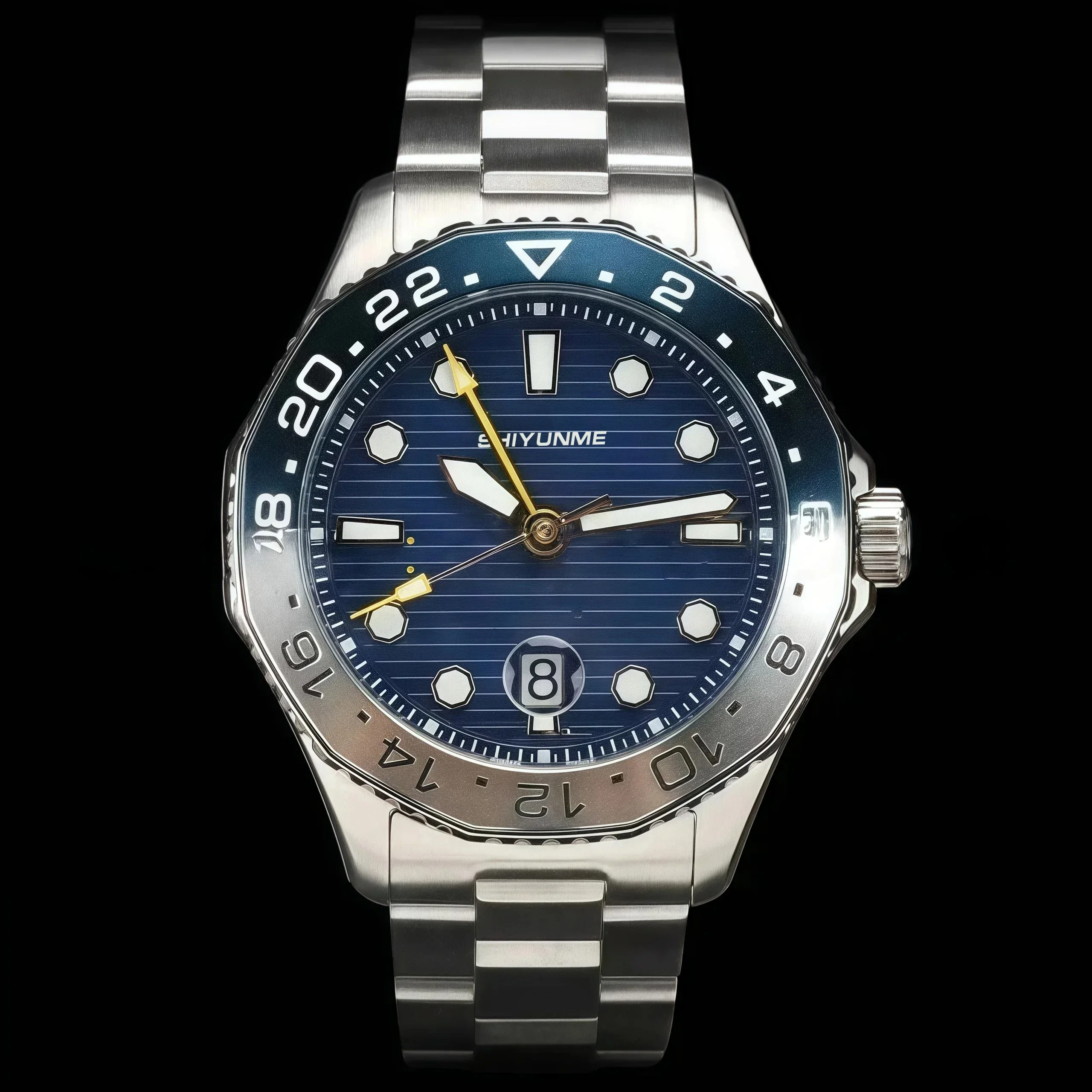 Магазин WATCH1 904L Мужские автоматические механические часы с календарем из нержавеющей стали, черный, синий, зеленый, керамический безель, сапфир