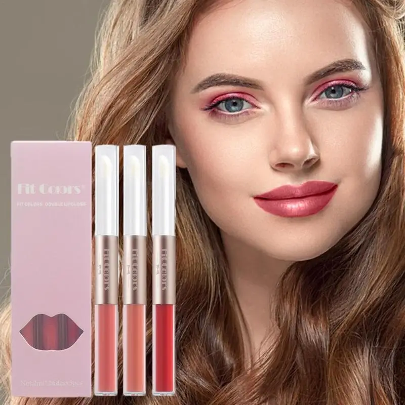 Doppelkopf Lip gloss sexy rote Lippen Make-up Spiegel Wasser glanz Lip Glasur matten Lippenstift