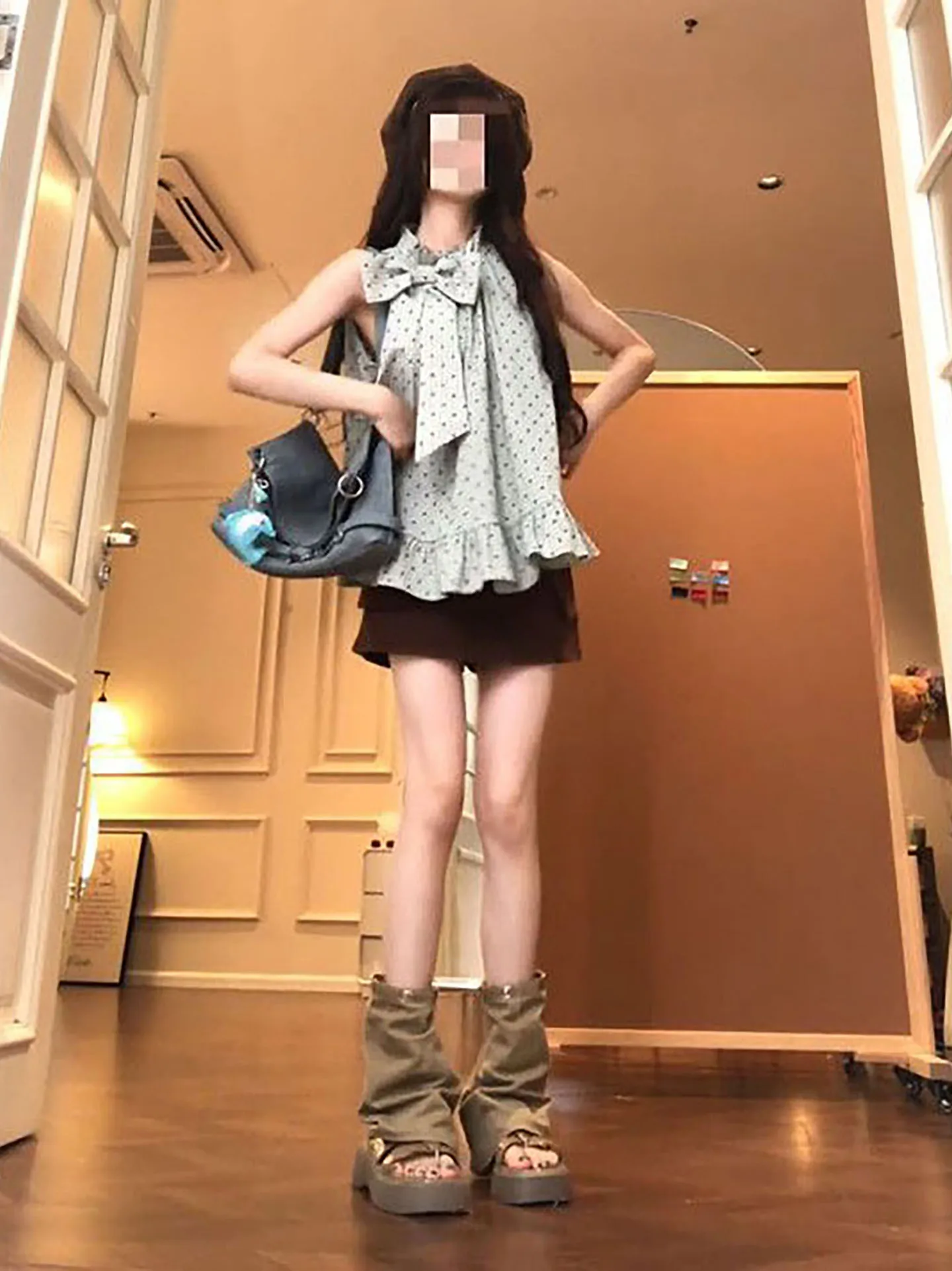 

Elegant Knot Sleeveless Top High Waist Bodycon Short Skirt Two Piece Set Summer Fashion Women's Clothing Casual Wear