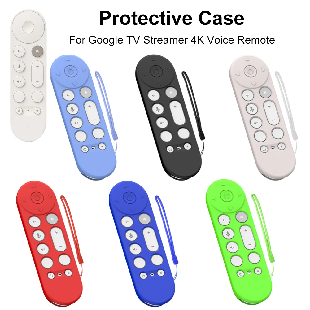 Silicone Remote Case Protective Cover Anti-Slip Remote Protective Case Glow in Dark for Google TV Streamer 4K Voice Remote Cover
